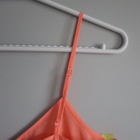 Talula Aritzia Women's Sz S Orange Pleated Sleeveless Flowy Tank Top Blouse Top - Picture 6 of 10